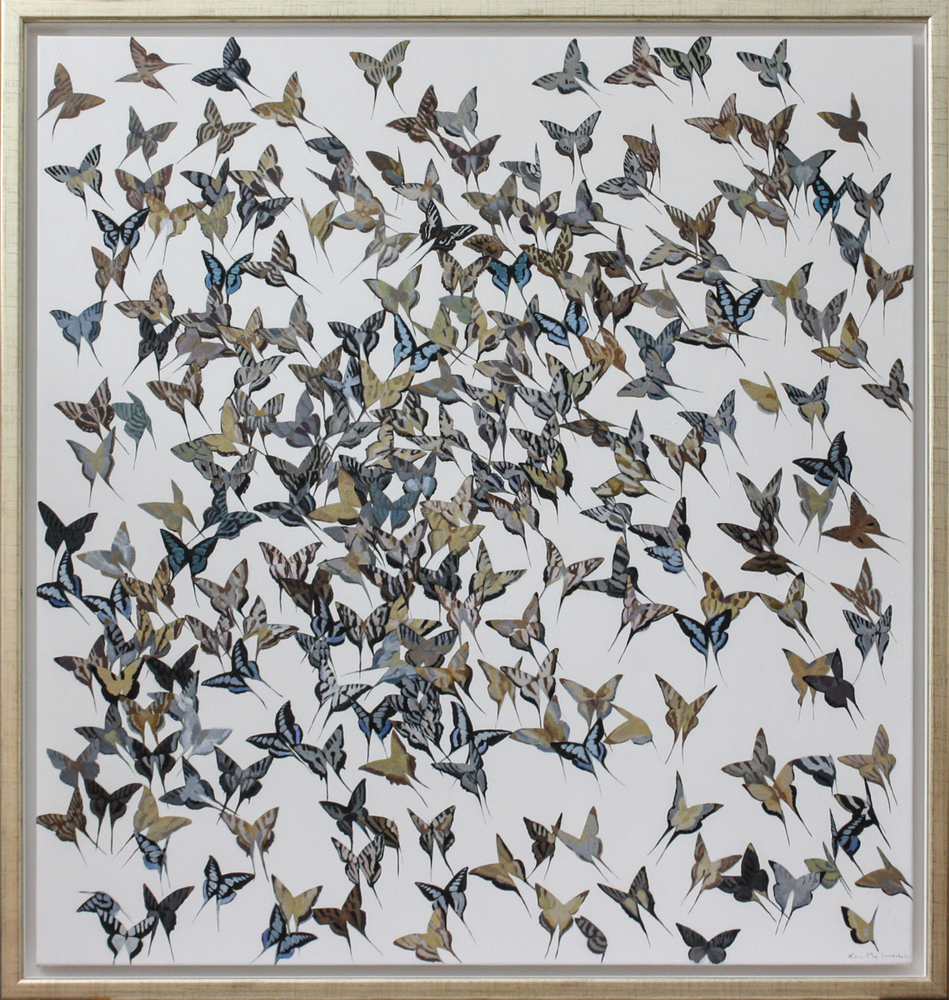 Kirsty May Hall - BUTTERFLIES IN NEUTRAL - GICLEE - 55 X 59