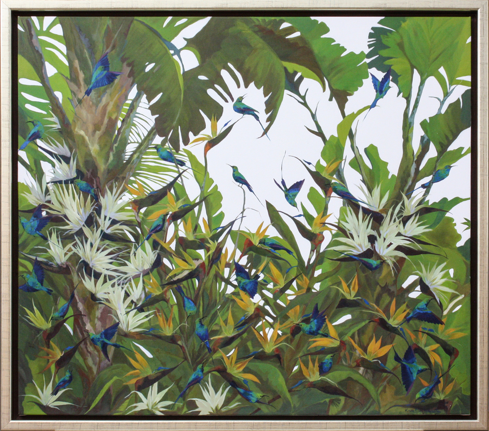 Kirsty May Hall - SUNBIRDS IN PARADISE - GICLEE - 52 3/4 X 59