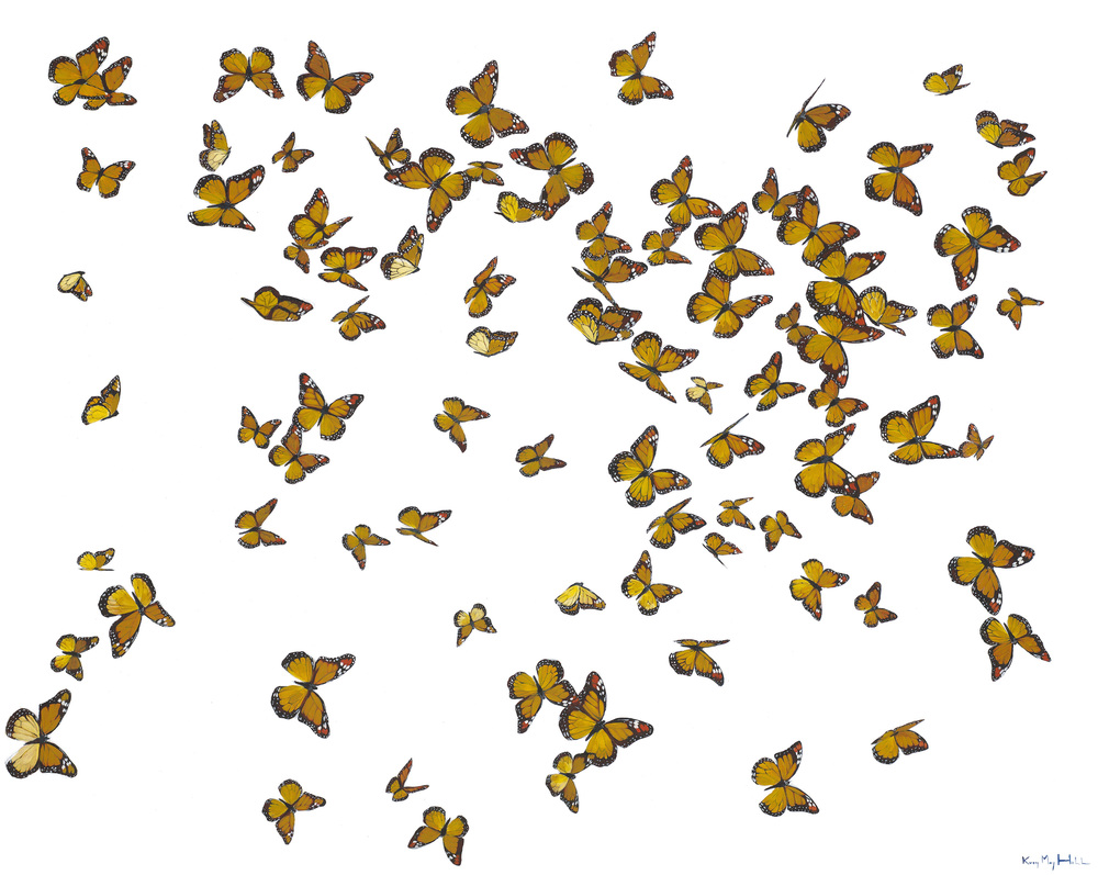 Kirsty May Hall - MONARCH BUTTERFLIES - GICLEE - 51 X 55