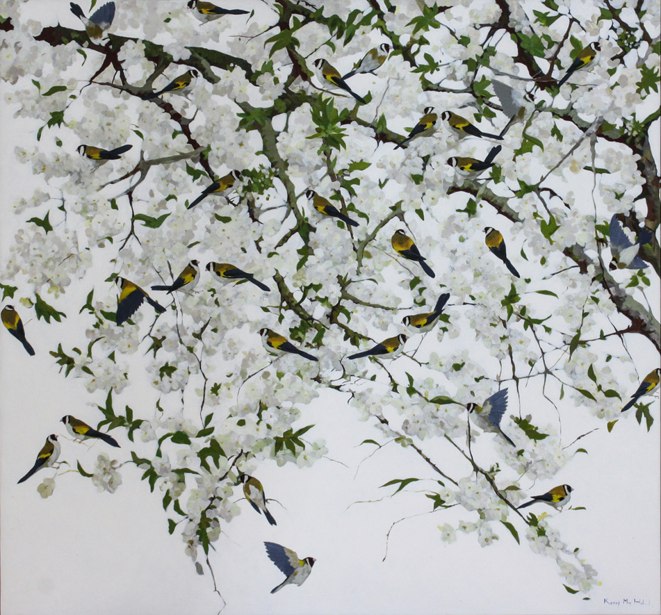 Kirsty May Hall - GOLDFINCHES - ACRYLIC ON  CANVAS - 55 X 58