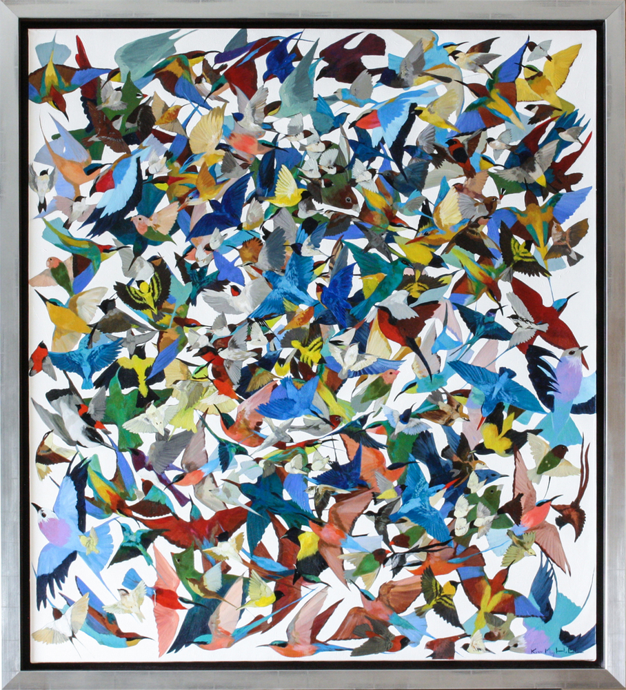 Kirsty May Hall - ALL THE BIRDS - ACRYLIC ON  CANVAS - 52 X 59