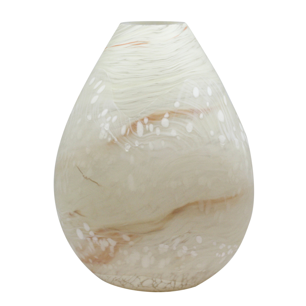 Lava Glass - CLOUD WITH SALMON HUES - GLASS - 14 X 10 1/2 X 6