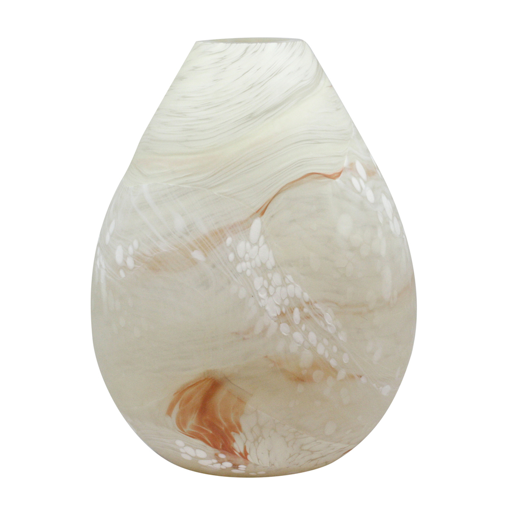 Lava Glass - CLOUD WITH SALMON HUES - GLASS - 14 X 10 1/2 X 6