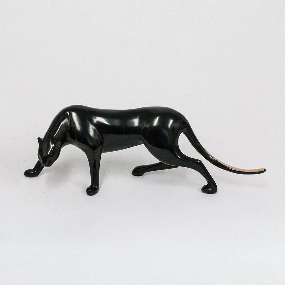 Loet Vanderveen - PANTHER (112) - BRONZE - 12 X 4.5 - These sculptures are bronze limited editions.
<br>
<br><a href="/[sculpture]/[available]-[patina]-[swatches]/">More than 30 patinas are available</a>. Available patinas are indicated as IN STOCK. Loet Vanderveen limited editions are always in strong demand and our stocked inventory sells quickly. Special orders are not being taken at this time.
<br>
<br>Allow a few weeks for your sculptures to arrive as each one is thoroughly prepared and packed in our warehouse. This includes fully customized crating and boxing for each piece. Your patience is appreciated during this process as we strive to ensure that your new artwork safely arrives.
<br>
<br>Shipping and Handling TBD