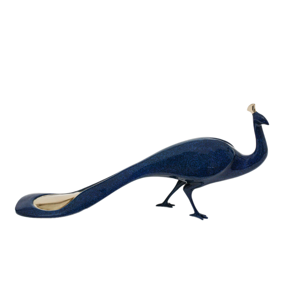 Loet Vanderveen - PEACOCK #1 (113) - BRONZE - 14 X 6.25 - These sculptures are bronze limited editions.
<br>
<br><a href="/[sculpture]/[available]-[patina]-[swatches]/">More than 30 patinas are available</a>. Available patinas are indicated as IN STOCK. Loet Vanderveen limited editions are always in strong demand and our stocked inventory sells quickly. Special orders are not being taken at this time.
<br>
<br>Allow a few weeks for your sculptures to arrive as each one is thoroughly prepared and packed in our warehouse. This includes fully customized crating and boxing for each piece. Your patience is appreciated during this process as we strive to ensure that your new artwork safely arrives.
<br>
<br>Shipping and Handling TBD