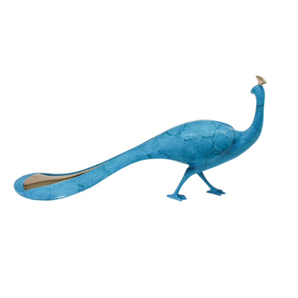 Loet Vanderveen - PEACOCK #2 (114) - BRONZE - 13.5 X 3.75 - These sculptures are bronze limited editions.
<br>
<br><a href="/[sculpture]/[available]-[patina]-[swatches]/">More than 30 patinas are available</a>. Available patinas are indicated as IN STOCK. Loet Vanderveen limited editions are always in strong demand and our stocked inventory sells quickly. Special orders are not being taken at this time.
<br>
<br>Allow a few weeks for your sculptures to arrive as each one is thoroughly prepared and packed in our warehouse. This includes fully customized crating and boxing for each piece. Your patience is appreciated during this process as we strive to ensure that your new artwork safely arrives.
<br>
<br>Shipping and Handling TBD