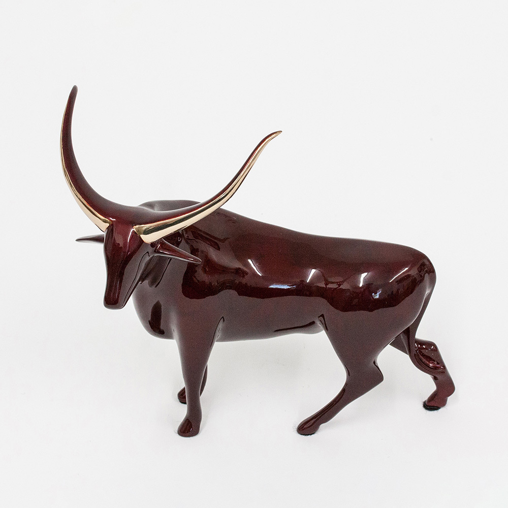 Loet Vanderveen - BULL (115) - BRONZE - 9 X 8.5 - These sculptures are bronze limited editions.
<br>
<br><a href="/[sculpture]/[available]-[patina]-[swatches]/">More than 30 patinas are available</a>. Available patinas are indicated as IN STOCK. Loet Vanderveen limited editions are always in strong demand and our stocked inventory sells quickly. Special orders are not being taken at this time.
<br>
<br>Allow a few weeks for your sculptures to arrive as each one is thoroughly prepared and packed in our warehouse. This includes fully customized crating and boxing for each piece. Your patience is appreciated during this process as we strive to ensure that your new artwork safely arrives.
<br>
<br>Shipping and Handling TBD