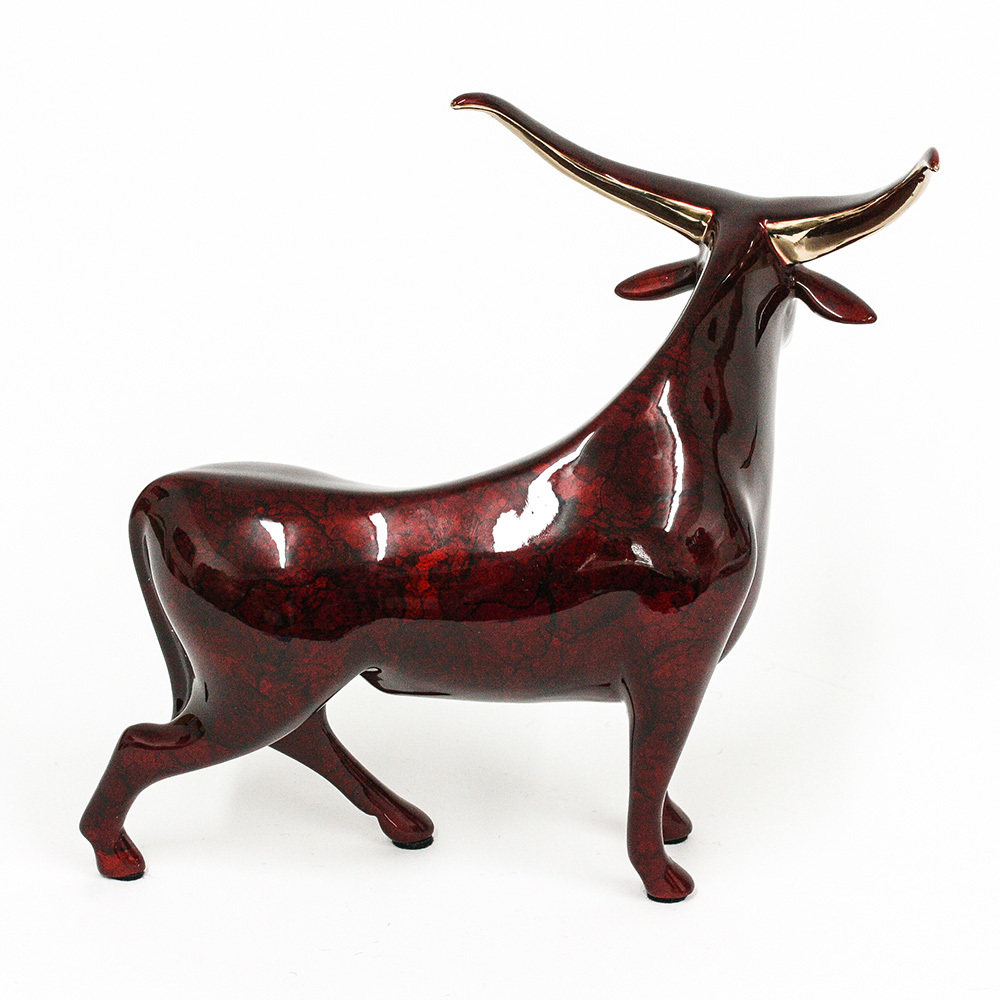 Loet Vanderveen - BULL (115) - BRONZE - 9 X 8.5 - These sculptures are bronze limited editions.
<br>
<br><a href="/[sculpture]/[available]-[patina]-[swatches]/">More than 30 patinas are available</a>. Available patinas are indicated as IN STOCK. Loet Vanderveen limited editions are always in strong demand and our stocked inventory sells quickly. Special orders are not being taken at this time.
<br>
<br>Allow a few weeks for your sculptures to arrive as each one is thoroughly prepared and packed in our warehouse. This includes fully customized crating and boxing for each piece. Your patience is appreciated during this process as we strive to ensure that your new artwork safely arrives.
<br>
<br>Shipping and Handling TBD