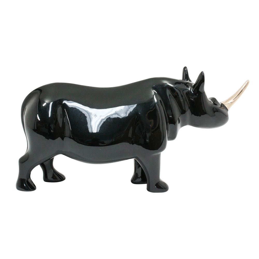 Loet Vanderveen - RHINO, AFRICAN (116) - BRONZE - 12 X 4 X 6 - These sculptures are bronze limited editions.
<br>
<br><a href="/[sculpture]/[available]-[patina]-[swatches]/">More than 30 patinas are available</a>. Available patinas are indicated as IN STOCK. Loet Vanderveen limited editions are always in strong demand and our stocked inventory sells quickly. Special orders are not being taken at this time.
<br>
<br>Allow a few weeks for your sculptures to arrive as each one is thoroughly prepared and packed in our warehouse. This includes fully customized crating and boxing for each piece. Your patience is appreciated during this process as we strive to ensure that your new artwork safely arrives.
<br>
<br>Shipping and Handling TBD
