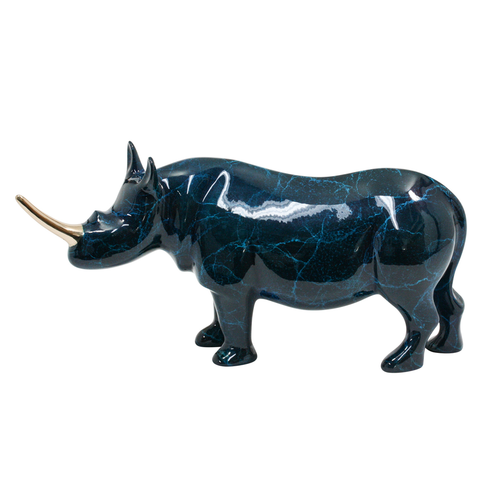 Loet Vanderveen - RHINO, AFRICAN (116) - BRONZE - 12 X 4 X 6 - These sculptures are bronze limited editions.
<br>
<br><a href="/[sculpture]/[available]-[patina]-[swatches]/">More than 30 patinas are available</a>. Available patinas are indicated as IN STOCK. Loet Vanderveen limited editions are always in strong demand and our stocked inventory sells quickly. Special orders are not being taken at this time.
<br>
<br>Allow a few weeks for your sculptures to arrive as each one is thoroughly prepared and packed in our warehouse. This includes fully customized crating and boxing for each piece. Your patience is appreciated during this process as we strive to ensure that your new artwork safely arrives.
<br>
<br>Shipping and Handling TBD