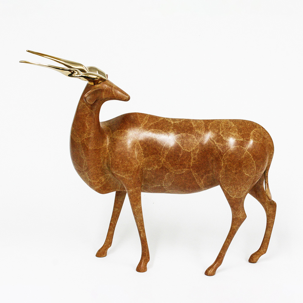 Loet Vanderveen - ELAND (128) - BRONZE - 14 X 12 - Free Shipping Anywhere In The USA!<br><br>These sculptures are bronze limited editions.<br><br><a href="/[sculpture]/[available]-[patina]-[swatches]/">More than 30 patinas are available</a>. Available patinas are indicated as IN STOCK. Loet Vanderveen limited editions are always in strong demand and our stocked inventory sells quickly. Please contact the galleries for any special orders.<br><br>Allow a few weeks for your sculptures to arrive as each one is thoroughly prepared and packed in our warehouse. This includes fully customized crating and boxing for each piece. Your patience is appreciated during this process as we strive to ensure that your new artwork safely arrives.
