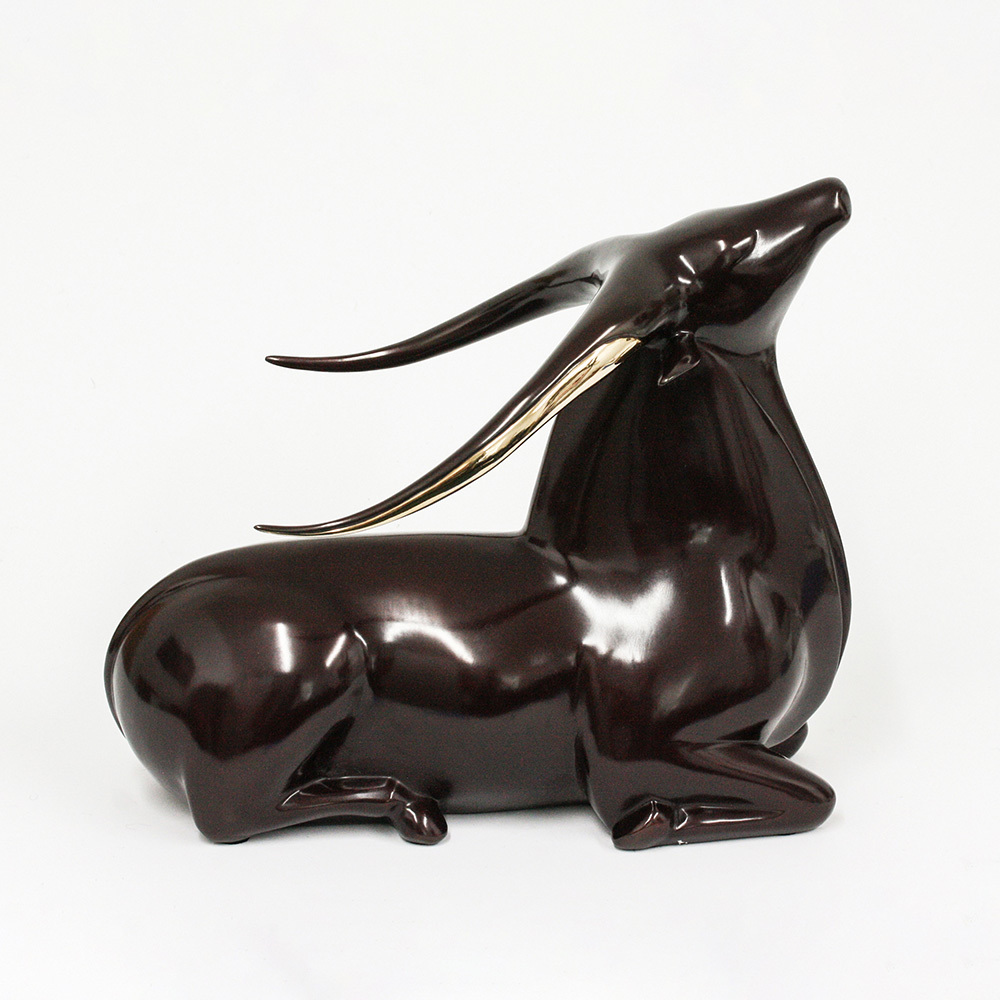 Loet Vanderveen - ANKOLE (133) - BRONZE - 12 X 10.5 - These sculptures are bronze limited editions.
<br>
<br><a href="/[sculpture]/[available]-[patina]-[swatches]/">More than 30 patinas are available</a>. Available patinas are indicated as IN STOCK. Loet Vanderveen limited editions are always in strong demand and our stocked inventory sells quickly. Special orders are not being taken at this time.
<br>
<br>Allow a few weeks for your sculptures to arrive as each one is thoroughly prepared and packed in our warehouse. This includes fully customized crating and boxing for each piece. Your patience is appreciated during this process as we strive to ensure that your new artwork safely arrives.
<br>
<br>Shipping and Handling TBD