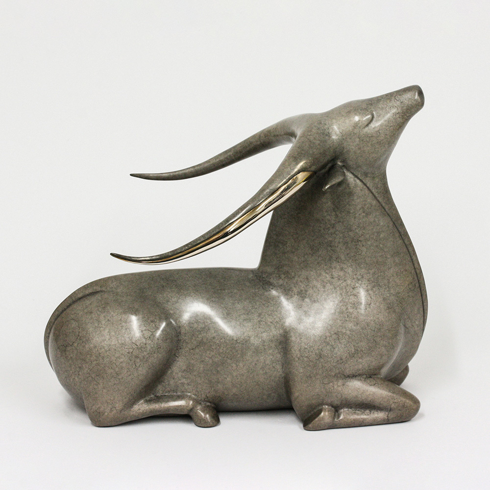 Loet Vanderveen - ANKOLE (133) - BRONZE - 12 X 10.5 - These sculptures are bronze limited editions.
<br>
<br><a href="/[sculpture]/[available]-[patina]-[swatches]/">More than 30 patinas are available</a>. Available patinas are indicated as IN STOCK. Loet Vanderveen limited editions are always in strong demand and our stocked inventory sells quickly. Special orders are not being taken at this time.
<br>
<br>Allow a few weeks for your sculptures to arrive as each one is thoroughly prepared and packed in our warehouse. This includes fully customized crating and boxing for each piece. Your patience is appreciated during this process as we strive to ensure that your new artwork safely arrives.
<br>
<br>Shipping and Handling TBD