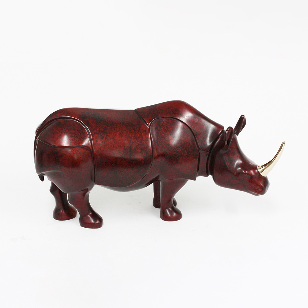 Loet Vanderveen - RHINO (137) - BRONZE - 18 X 7 X 9.5 - These sculptures are bronze limited editions.
<br>
<br><a href="/[sculpture]/[available]-[patina]-[swatches]/">More than 30 patinas are available</a>. Available patinas are indicated as IN STOCK. Loet Vanderveen limited editions are always in strong demand and our stocked inventory sells quickly. Special orders are not being taken at this time.
<br>
<br>Allow a few weeks for your sculptures to arrive as each one is thoroughly prepared and packed in our warehouse. This includes fully customized crating and boxing for each piece. Your patience is appreciated during this process as we strive to ensure that your new artwork safely arrives.
<br>
<br>Shipping and Handling TBD