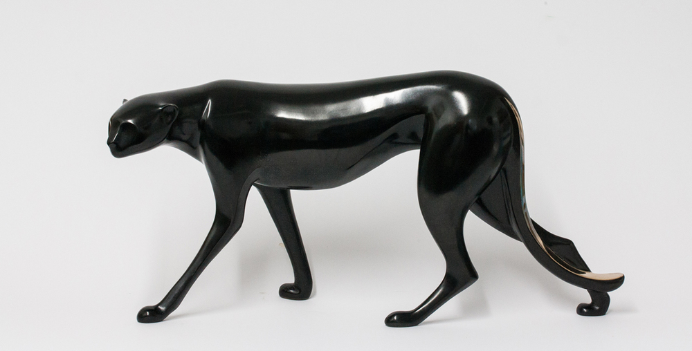 Loet Vanderveen - CHEETAH, STALKING (138) - BRONZE - 20 X 9 X 13 - Free Shipping Anywhere In The USA!
<br>
<br>These sculptures are bronze limited editions.
<br>
<br><a href="/[sculpture]/[available]-[patina]-[swatches]/">More than 30 patinas are available</a>. Available patinas are indicated as IN STOCK. Loet Vanderveen limited editions are always in strong demand and our stocked inventory sells quickly. Please contact the galleries for any special orders.
<br>
<br>Allow a few weeks for your sculptures to arrive as each one is thoroughly prepared and packed in our warehouse. This includes fully customized crating and boxing for each piece. Your patience is appreciated during this process as we strive to ensure that your new artwork safely arrives.