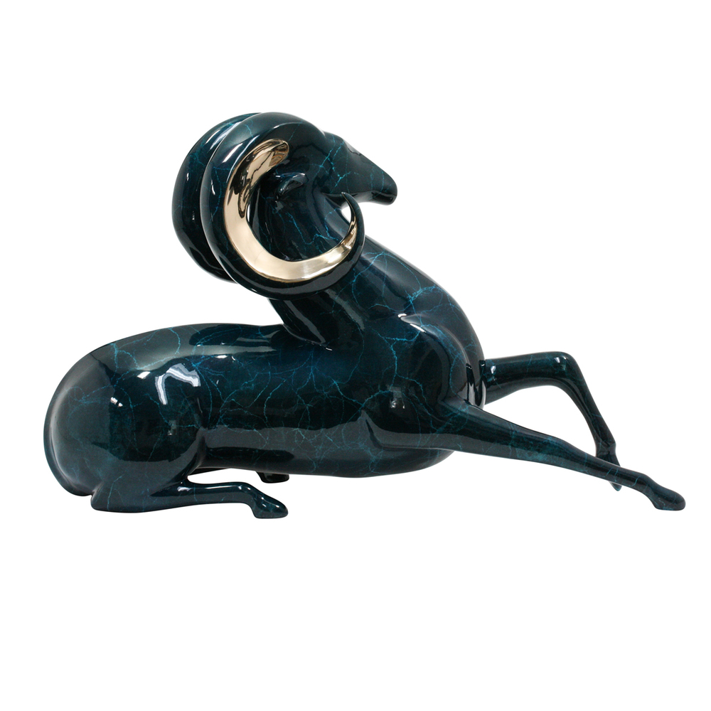 Loet Vanderveen - BIGHORN (139) - BRONZE - 21 X 7 X 14 - These sculptures are bronze limited editions.
<br>
<br><a href="/[sculpture]/[available]-[patina]-[swatches]/">More than 30 patinas are available</a>. Available patinas are indicated as IN STOCK. Loet Vanderveen limited editions are always in strong demand and our stocked inventory sells quickly. Special orders are not being taken at this time.
<br>
<br>Allow a few weeks for your sculptures to arrive as each one is thoroughly prepared and packed in our warehouse. This includes fully customized crating and boxing for each piece. Your patience is appreciated during this process as we strive to ensure that your new artwork safely arrives.
<br>
<br>Shipping and Handling TBD