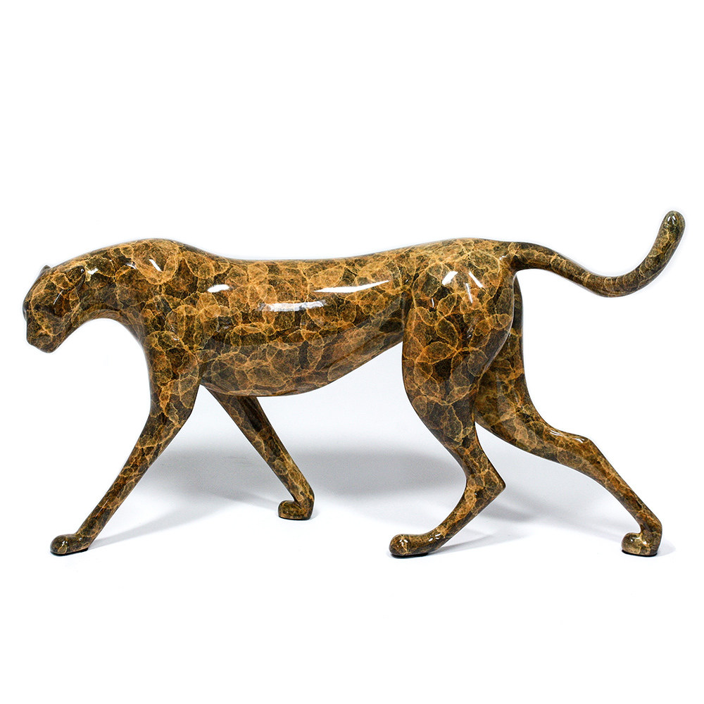 Loet Vanderveen - CHEETAH (147J) - BRONZE - 11 X 5 X 6.5 - Free Shipping Anywhere In The USA!<br><br>These sculptures are bronze limited editions.<br><br><a href="/[sculpture]/[available]-[patina]-[swatches]/">More than 30 patinas are available</a>. Available patinas are indicated as IN STOCK. Loet Vanderveen limited editions are always in strong demand and our stocked inventory sells quickly. Please contact the galleries for any special orders.<br><br>Allow a few weeks for your sculptures to arrive as each one is thoroughly prepared and packed in our warehouse. This includes fully customized crating and boxing for each piece. Your patience is appreciated during this process as we strive to ensure that your new artwork safely arrives.