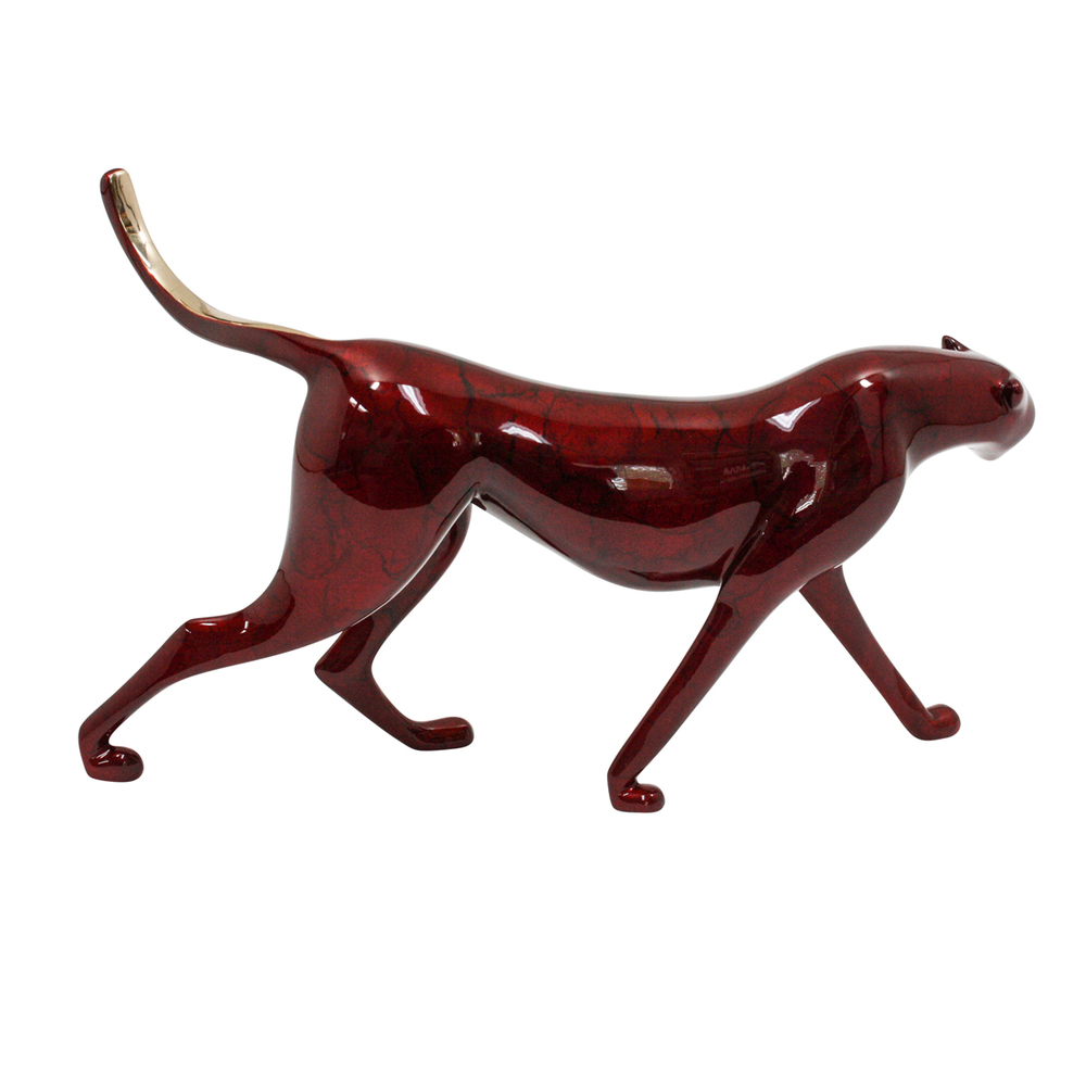 Loet Vanderveen - CHEETAH (147J) - BRONZE - 11 X 5 X 6.5 - These sculptures are bronze limited editions.
<br>
<br><a href="/[sculpture]/[available]-[patina]-[swatches]/">More than 30 patinas are available</a>. Available patinas are indicated as IN STOCK. Loet Vanderveen limited editions are always in strong demand and our stocked inventory sells quickly. Special orders are not being taken at this time.
<br>
<br>Allow a few weeks for your sculptures to arrive as each one is thoroughly prepared and packed in our warehouse. This includes fully customized crating and boxing for each piece. Your patience is appreciated during this process as we strive to ensure that your new artwork safely arrives.
<br>
<br>Shipping and Handling TBD