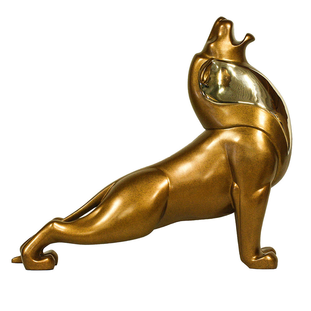 Loet Vanderveen - LION, ROARING  (150) - BRONZE - 23.5 X 8 X 21.5 - These sculptures are bronze limited editions.
<br>
<br><a href="/[sculpture]/[available]-[patina]-[swatches]/">More than 30 patinas are available</a>. Available patinas are indicated as IN STOCK. Loet Vanderveen limited editions are always in strong demand and our stocked inventory sells quickly. Special orders are not being taken at this time.
<br>
<br>Allow a few weeks for your sculptures to arrive as each one is thoroughly prepared and packed in our warehouse. This includes fully customized crating and boxing for each piece. Your patience is appreciated during this process as we strive to ensure that your new artwork safely arrives.
<br>
<br>Shipping and Handling TBD