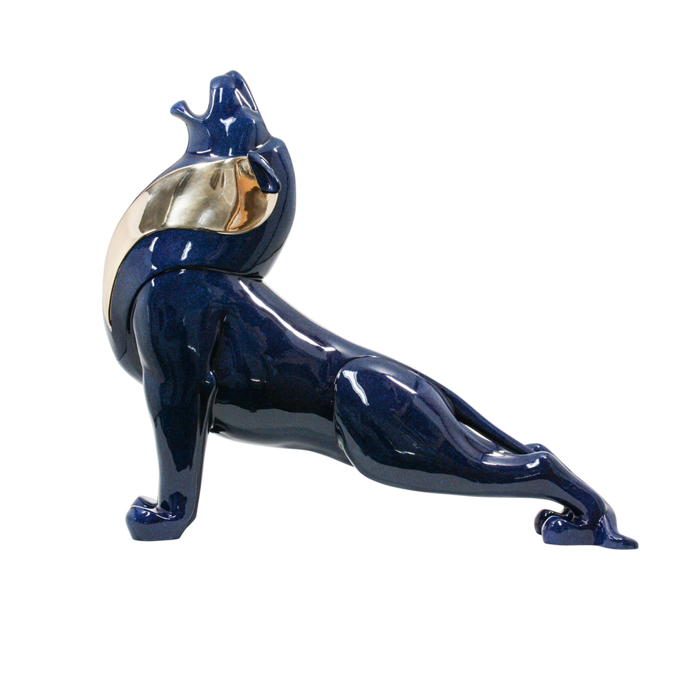 Loet Vanderveen - LION, ROARING  (150) - BRONZE - 23.5 X 8 X 21.5 - These sculptures are bronze limited editions.
<br>
<br><a href="/[sculpture]/[available]-[patina]-[swatches]/">More than 30 patinas are available</a>. Available patinas are indicated as IN STOCK. Loet Vanderveen limited editions are always in strong demand and our stocked inventory sells quickly. Special orders are not being taken at this time.
<br>
<br>Allow a few weeks for your sculptures to arrive as each one is thoroughly prepared and packed in our warehouse. This includes fully customized crating and boxing for each piece. Your patience is appreciated during this process as we strive to ensure that your new artwork safely arrives.
<br>
<br>Shipping and Handling TBD