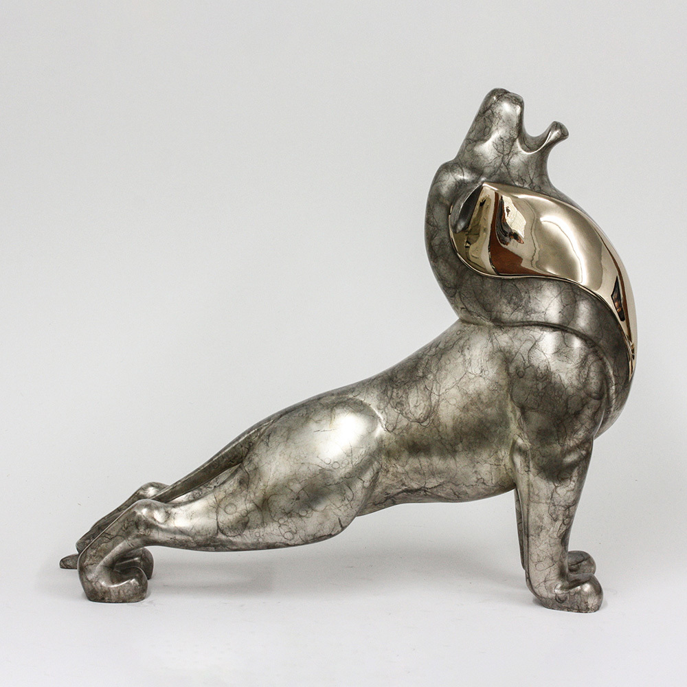 Loet Vanderveen - LION, ROARING  (150) - BRONZE - 23.5 X 8 X 21.5 - These sculptures are bronze limited editions.
<br>
<br><a href="/[sculpture]/[available]-[patina]-[swatches]/">More than 30 patinas are available</a>. Available patinas are indicated as IN STOCK. Loet Vanderveen limited editions are always in strong demand and our stocked inventory sells quickly. Special orders are not being taken at this time.
<br>
<br>Allow a few weeks for your sculptures to arrive as each one is thoroughly prepared and packed in our warehouse. This includes fully customized crating and boxing for each piece. Your patience is appreciated during this process as we strive to ensure that your new artwork safely arrives.
<br>
<br>Shipping and Handling TBD