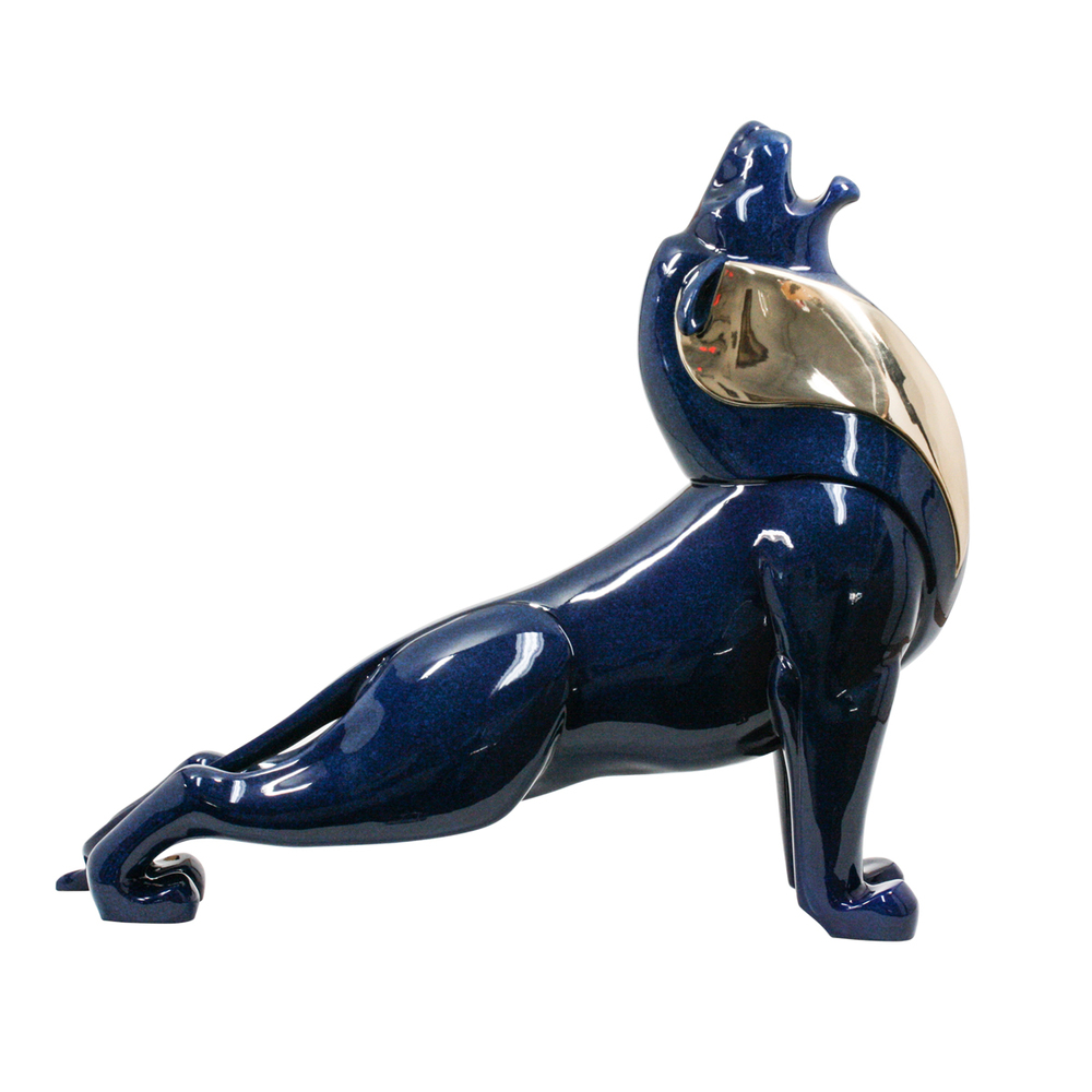 Loet Vanderveen - LION, ROARING  (150) - BRONZE - 23.5 X 8 X 21.5 - These sculptures are bronze limited editions.
<br>
<br><a href="/[sculpture]/[available]-[patina]-[swatches]/">More than 30 patinas are available</a>. Available patinas are indicated as IN STOCK. Loet Vanderveen limited editions are always in strong demand and our stocked inventory sells quickly. Special orders are not being taken at this time.
<br>
<br>Allow a few weeks for your sculptures to arrive as each one is thoroughly prepared and packed in our warehouse. This includes fully customized crating and boxing for each piece. Your patience is appreciated during this process as we strive to ensure that your new artwork safely arrives.
<br>
<br>Shipping and Handling TBD
