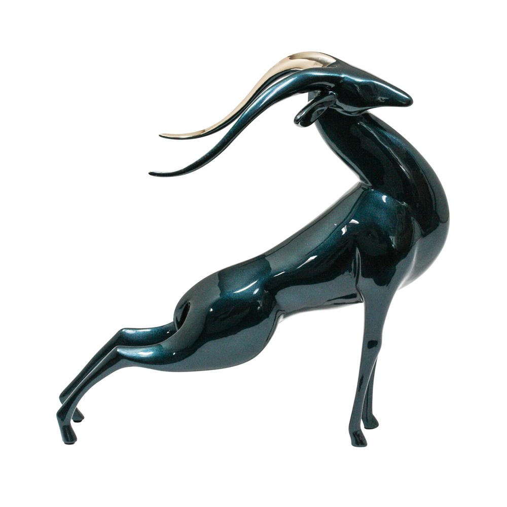 Loet Vanderveen - SPRINGBOK (152) - BRONZE - 9 X 9 - These sculptures are bronze limited editions.
<br>
<br><a href="/[sculpture]/[available]-[patina]-[swatches]/">More than 30 patinas are available</a>. Available patinas are indicated as IN STOCK. Loet Vanderveen limited editions are always in strong demand and our stocked inventory sells quickly. Special orders are not being taken at this time.
<br>
<br>Allow a few weeks for your sculptures to arrive as each one is thoroughly prepared and packed in our warehouse. This includes fully customized crating and boxing for each piece. Your patience is appreciated during this process as we strive to ensure that your new artwork safely arrives.
<br>
<br>Shipping and Handling TBD