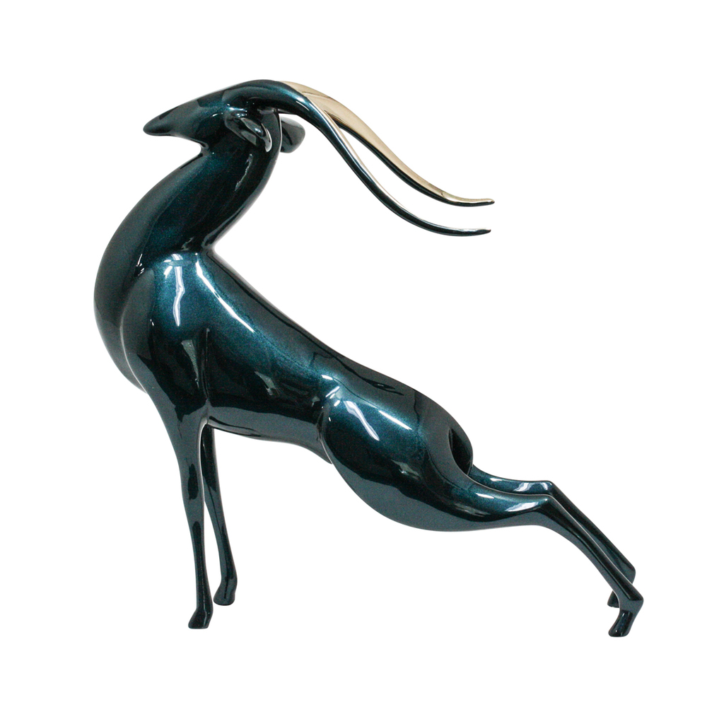 Loet Vanderveen - SPRINGBOK (152) - BRONZE - 9 X 9 - These sculptures are bronze limited editions.
<br>
<br><a href="/[sculpture]/[available]-[patina]-[swatches]/">More than 30 patinas are available</a>. Available patinas are indicated as IN STOCK. Loet Vanderveen limited editions are always in strong demand and our stocked inventory sells quickly. Special orders are not being taken at this time.
<br>
<br>Allow a few weeks for your sculptures to arrive as each one is thoroughly prepared and packed in our warehouse. This includes fully customized crating and boxing for each piece. Your patience is appreciated during this process as we strive to ensure that your new artwork safely arrives.
<br>
<br>Shipping and Handling TBD