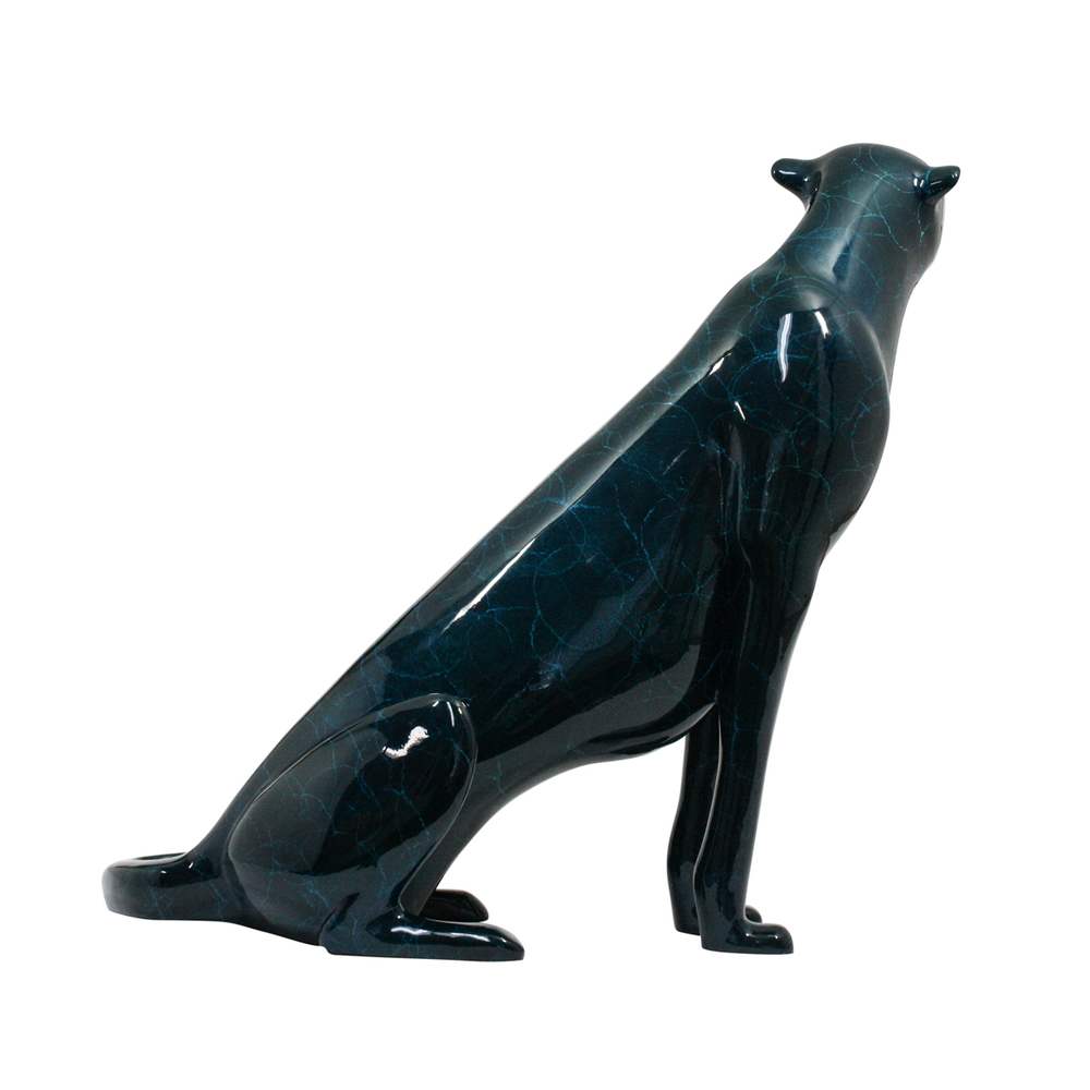 Loet Vanderveen - CHEETAH, SEATED (153) - BRONZE - 20 X 12 X 20 - These sculptures are bronze limited editions.
<br>
<br><a href="/[sculpture]/[available]-[patina]-[swatches]/">More than 30 patinas are available</a>. Available patinas are indicated as IN STOCK. Loet Vanderveen limited editions are always in strong demand and our stocked inventory sells quickly. Special orders are not being taken at this time.
<br>
<br>Allow a few weeks for your sculptures to arrive as each one is thoroughly prepared and packed in our warehouse. This includes fully customized crating and boxing for each piece. Your patience is appreciated during this process as we strive to ensure that your new artwork safely arrives.
<br>
<br>Shipping and Handling TBD
