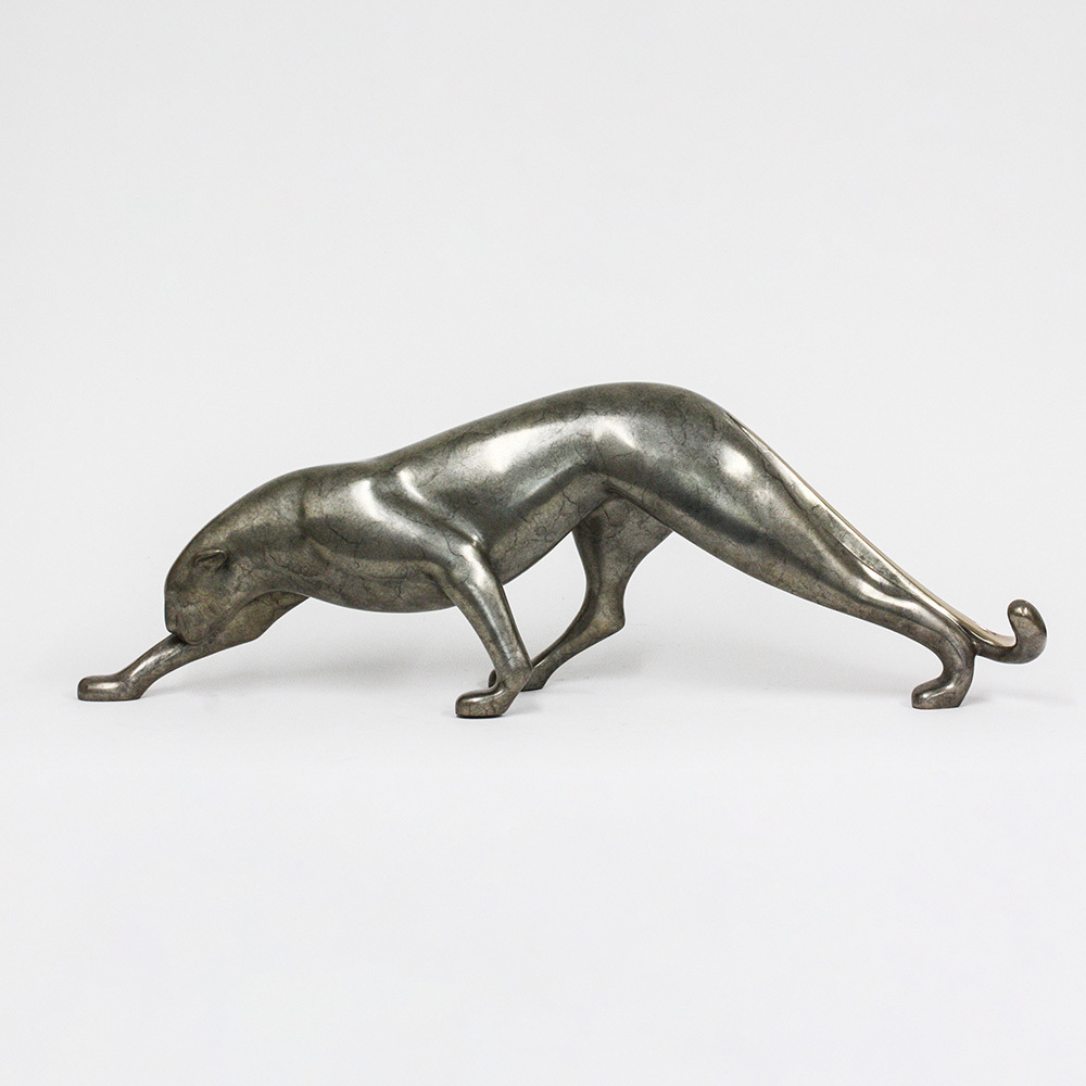 Loet Vanderveen - PANTHER, LARGE (159) - BRONZE - 31 X 7 X 10 - These sculptures are bronze limited editions.
<br>
<br><a href="/[sculpture]/[available]-[patina]-[swatches]/">More than 30 patinas are available</a>. Available patinas are indicated as IN STOCK. Loet Vanderveen limited editions are always in strong demand and our stocked inventory sells quickly. Special orders are not being taken at this time.
<br>
<br>Allow a few weeks for your sculptures to arrive as each one is thoroughly prepared and packed in our warehouse. This includes fully customized crating and boxing for each piece. Your patience is appreciated during this process as we strive to ensure that your new artwork safely arrives.
<br>
<br>Shipping and Handling TBD