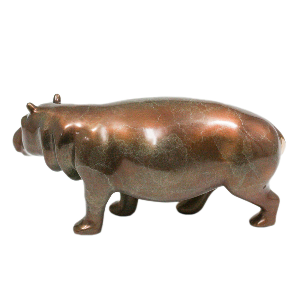 Loet Vanderveen - HIPPO (163) - BRONZE - 10 X 4 X 5.5 - These sculptures are bronze limited editions.
<br>
<br><a href="/[sculpture]/[available]-[patina]-[swatches]/">More than 30 patinas are available</a>. Available patinas are indicated as IN STOCK. Loet Vanderveen limited editions are always in strong demand and our stocked inventory sells quickly. Special orders are not being taken at this time.
<br>
<br>Allow a few weeks for your sculptures to arrive as each one is thoroughly prepared and packed in our warehouse. This includes fully customized crating and boxing for each piece. Your patience is appreciated during this process as we strive to ensure that your new artwork safely arrives.
<br>
<br>Shipping and Handling TBD