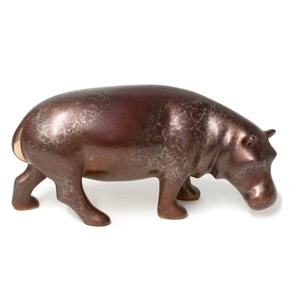Loet Vanderveen - HIPPO, SMALL (166) - BRONZE - 7.5 X 3.75 - These sculptures are bronze limited editions.
<br>
<br><a href="/[sculpture]/[available]-[patina]-[swatches]/">More than 30 patinas are available</a>. Available patinas are indicated as IN STOCK. Loet Vanderveen limited editions are always in strong demand and our stocked inventory sells quickly. Special orders are not being taken at this time.
<br>
<br>Allow a few weeks for your sculptures to arrive as each one is thoroughly prepared and packed in our warehouse. This includes fully customized crating and boxing for each piece. Your patience is appreciated during this process as we strive to ensure that your new artwork safely arrives.
<br>
<br>Shipping and Handling TBD