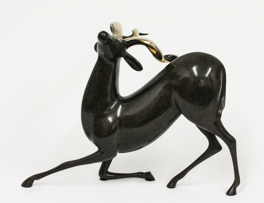Loet Vanderveen - KUDU (170) - BRONZE - 15 X 11.5 - These sculptures are bronze limited editions.
<br>
<br><a href="/[sculpture]/[available]-[patina]-[swatches]/">More than 30 patinas are available</a>. Available patinas are indicated as IN STOCK. Loet Vanderveen limited editions are always in strong demand and our stocked inventory sells quickly. Special orders are not being taken at this time.
<br>
<br>Allow a few weeks for your sculptures to arrive as each one is thoroughly prepared and packed in our warehouse. This includes fully customized crating and boxing for each piece. Your patience is appreciated during this process as we strive to ensure that your new artwork safely arrives.
<br>
<br>Shipping and Handling TBD