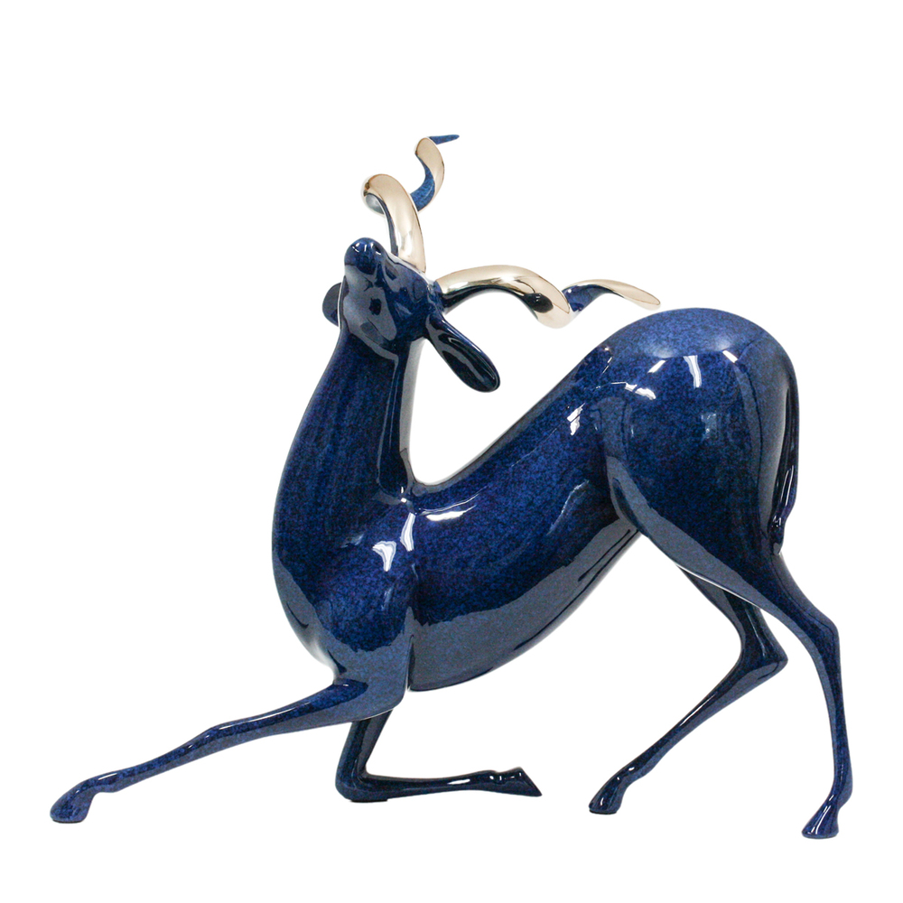 Loet Vanderveen - KUDU (170) - BRONZE - 15 X 11.5 - These sculptures are bronze limited editions.
<br>
<br><a href="/[sculpture]/[available]-[patina]-[swatches]/">More than 30 patinas are available</a>. Available patinas are indicated as IN STOCK. Loet Vanderveen limited editions are always in strong demand and our stocked inventory sells quickly. Special orders are not being taken at this time.
<br>
<br>Allow a few weeks for your sculptures to arrive as each one is thoroughly prepared and packed in our warehouse. This includes fully customized crating and boxing for each piece. Your patience is appreciated during this process as we strive to ensure that your new artwork safely arrives.
<br>
<br>Shipping and Handling TBD