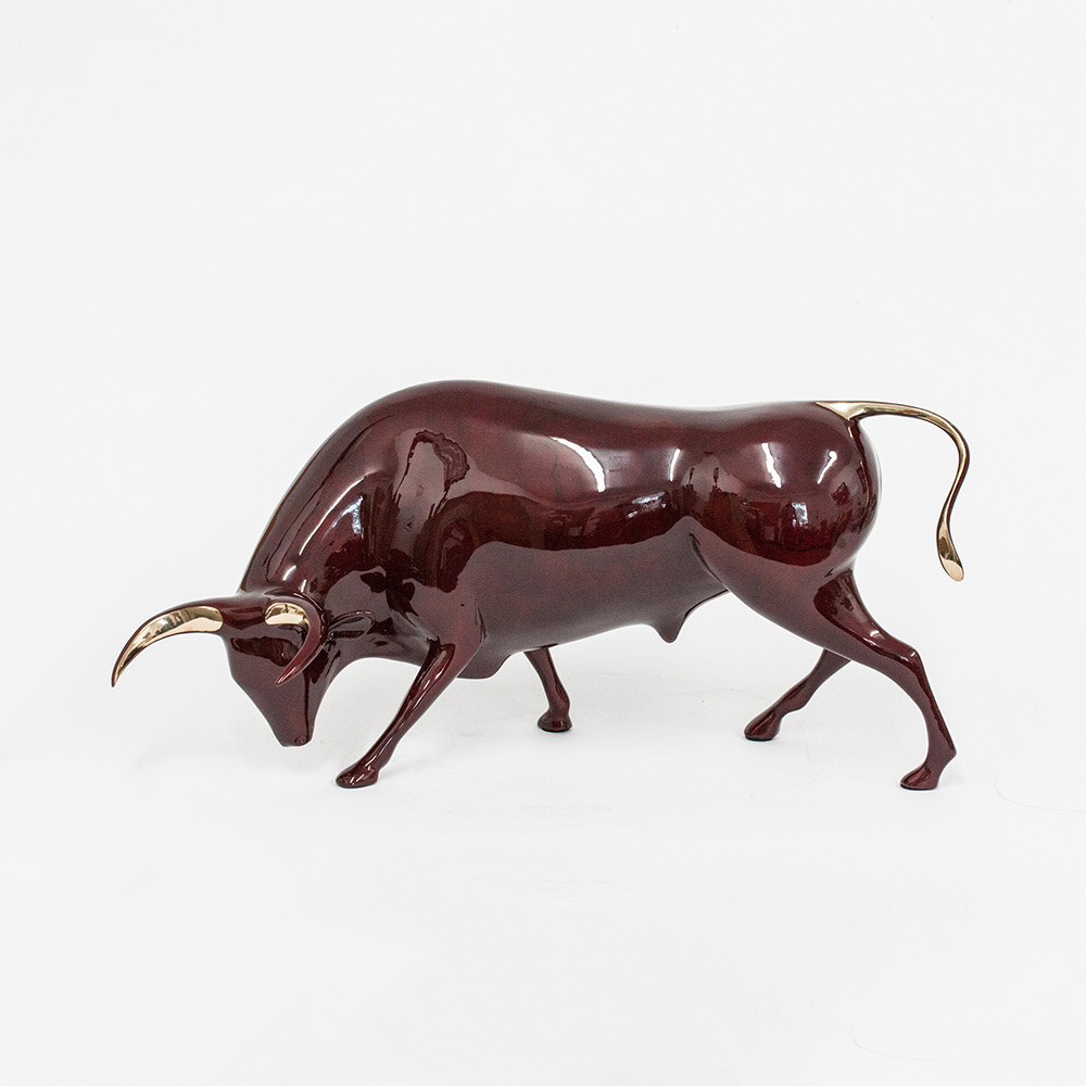 Loet Vanderveen - BULL, TORO (171) - BRONZE - 19.5 X 9 X 9 - These sculptures are bronze limited editions.
<br>
<br><a href="/[sculpture]/[available]-[patina]-[swatches]/">More than 30 patinas are available</a>. Available patinas are indicated as IN STOCK. Loet Vanderveen limited editions are always in strong demand and our stocked inventory sells quickly. Special orders are not being taken at this time.
<br>
<br>Allow a few weeks for your sculptures to arrive as each one is thoroughly prepared and packed in our warehouse. This includes fully customized crating and boxing for each piece. Your patience is appreciated during this process as we strive to ensure that your new artwork safely arrives.
<br>
<br>Shipping and Handling TBD