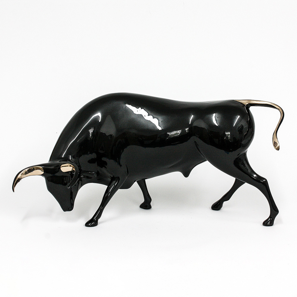 Loet Vanderveen - BULL, TORO (171) - BRONZE - 19.5 X 9 X 9 - These sculptures are bronze limited editions.
<br>
<br><a href="/[sculpture]/[available]-[patina]-[swatches]/">More than 30 patinas are available</a>. Available patinas are indicated as IN STOCK. Loet Vanderveen limited editions are always in strong demand and our stocked inventory sells quickly. Special orders are not being taken at this time.
<br>
<br>Allow a few weeks for your sculptures to arrive as each one is thoroughly prepared and packed in our warehouse. This includes fully customized crating and boxing for each piece. Your patience is appreciated during this process as we strive to ensure that your new artwork safely arrives.
<br>
<br>Shipping and Handling TBD
