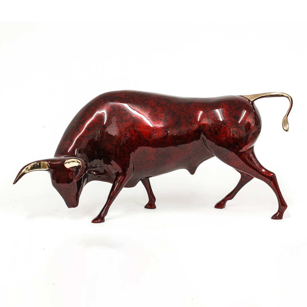 Loet Vanderveen - BULL, TORO (171) - BRONZE - 19.5 X 9 X 9 - These sculptures are bronze limited editions.
<br>
<br><a href="/[sculpture]/[available]-[patina]-[swatches]/">More than 30 patinas are available</a>. Available patinas are indicated as IN STOCK. Loet Vanderveen limited editions are always in strong demand and our stocked inventory sells quickly. Special orders are not being taken at this time.
<br>
<br>Allow a few weeks for your sculptures to arrive as each one is thoroughly prepared and packed in our warehouse. This includes fully customized crating and boxing for each piece. Your patience is appreciated during this process as we strive to ensure that your new artwork safely arrives.
<br>
<br>Shipping and Handling TBD