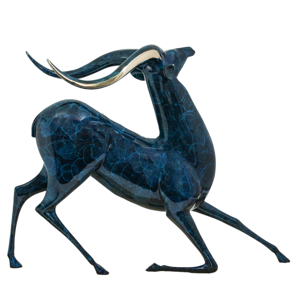 Loet Vanderveen - NYALA (174) - BRONZE - 26 X 21 X 20 - These sculptures are bronze limited editions.
<br>
<br><a href="/[sculpture]/[available]-[patina]-[swatches]/">More than 30 patinas are available</a>. Available patinas are indicated as IN STOCK. Loet Vanderveen limited editions are always in strong demand and our stocked inventory sells quickly. Special orders are not being taken at this time.
<br>
<br>Allow a few weeks for your sculptures to arrive as each one is thoroughly prepared and packed in our warehouse. This includes fully customized crating and boxing for each piece. Your patience is appreciated during this process as we strive to ensure that your new artwork safely arrives.
<br>
<br>Shipping and Handling TBD