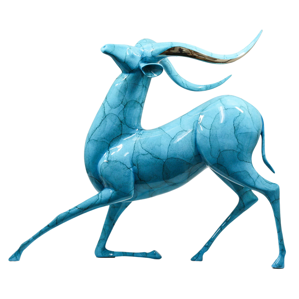 Loet Vanderveen - NYALA (174) - BRONZE - 26 X 21 X 20 - These sculptures are bronze limited editions.
<br>
<br><a href="/[sculpture]/[available]-[patina]-[swatches]/">More than 30 patinas are available</a>. Available patinas are indicated as IN STOCK. Loet Vanderveen limited editions are always in strong demand and our stocked inventory sells quickly. Special orders are not being taken at this time.
<br>
<br>Allow a few weeks for your sculptures to arrive as each one is thoroughly prepared and packed in our warehouse. This includes fully customized crating and boxing for each piece. Your patience is appreciated during this process as we strive to ensure that your new artwork safely arrives.
<br>
<br>Shipping and Handling TBD