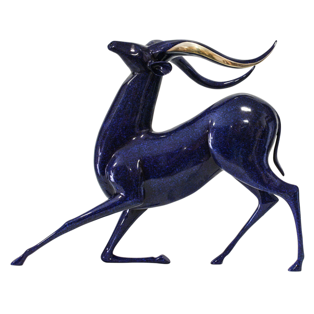 Loet Vanderveen - NYALA (174) - BRONZE - 26 X 21 X 20 - These sculptures are bronze limited editions.
<br>
<br><a href="/[sculpture]/[available]-[patina]-[swatches]/">More than 30 patinas are available</a>. Available patinas are indicated as IN STOCK. Loet Vanderveen limited editions are always in strong demand and our stocked inventory sells quickly. Special orders are not being taken at this time.
<br>
<br>Allow a few weeks for your sculptures to arrive as each one is thoroughly prepared and packed in our warehouse. This includes fully customized crating and boxing for each piece. Your patience is appreciated during this process as we strive to ensure that your new artwork safely arrives.
<br>
<br>Shipping and Handling TBD