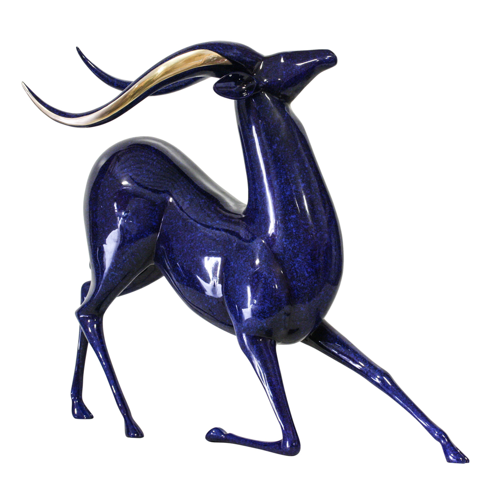 Loet Vanderveen - NYALA (174) - BRONZE - 26 X 21 X 20 - These sculptures are bronze limited editions.
<br>
<br><a href="/[sculpture]/[available]-[patina]-[swatches]/">More than 30 patinas are available</a>. Available patinas are indicated as IN STOCK. Loet Vanderveen limited editions are always in strong demand and our stocked inventory sells quickly. Special orders are not being taken at this time.
<br>
<br>Allow a few weeks for your sculptures to arrive as each one is thoroughly prepared and packed in our warehouse. This includes fully customized crating and boxing for each piece. Your patience is appreciated during this process as we strive to ensure that your new artwork safely arrives.
<br>
<br>Shipping and Handling TBD