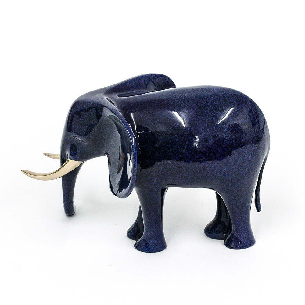 Loet Vanderveen - ELEPHANT, KENYA (175) - BRONZE - 10 X 7 - These sculptures are bronze limited editions.
<br>
<br><a href="/[sculpture]/[available]-[patina]-[swatches]/">More than 30 patinas are available</a>. Available patinas are indicated as IN STOCK. Loet Vanderveen limited editions are always in strong demand and our stocked inventory sells quickly. Special orders are not being taken at this time.
<br>
<br>Allow a few weeks for your sculptures to arrive as each one is thoroughly prepared and packed in our warehouse. This includes fully customized crating and boxing for each piece. Your patience is appreciated during this process as we strive to ensure that your new artwork safely arrives.
<br>
<br>Shipping and Handling TBD