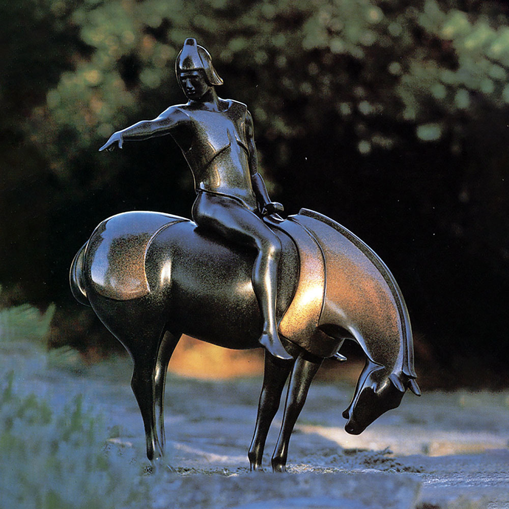 Loet Vanderveen - HORSE, WARRIOR AND RIDER (176) - BRONZE - 22 X 13 X 20 - These sculptures are bronze limited editions.
<br>
<br><a href="/[sculpture]/[available]-[patina]-[swatches]/">More than 30 patinas are available</a>. Available patinas are indicated as IN STOCK. Loet Vanderveen limited editions are always in strong demand and our stocked inventory sells quickly. Special orders are not being taken at this time.
<br>
<br>Allow a few weeks for your sculptures to arrive as each one is thoroughly prepared and packed in our warehouse. This includes fully customized crating and boxing for each piece. Your patience is appreciated during this process as we strive to ensure that your new artwork safely arrives.
<br>
<br>Shipping and Handling TBD