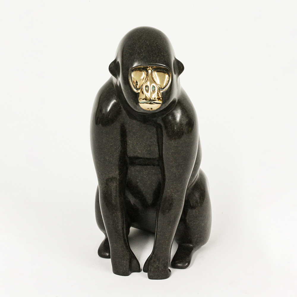 Loet Vanderveen - GORILLA (177) - BRONZE - 5 X 5 X 9 - These sculptures are bronze limited editions.
<br>
<br><a href="/[sculpture]/[available]-[patina]-[swatches]/">More than 30 patinas are available</a>. Available patinas are indicated as IN STOCK. Loet Vanderveen limited editions are always in strong demand and our stocked inventory sells quickly. Special orders are not being taken at this time.
<br>
<br>Allow a few weeks for your sculptures to arrive as each one is thoroughly prepared and packed in our warehouse. This includes fully customized crating and boxing for each piece. Your patience is appreciated during this process as we strive to ensure that your new artwork safely arrives.
<br>
<br>Shipping and Handling TBD
