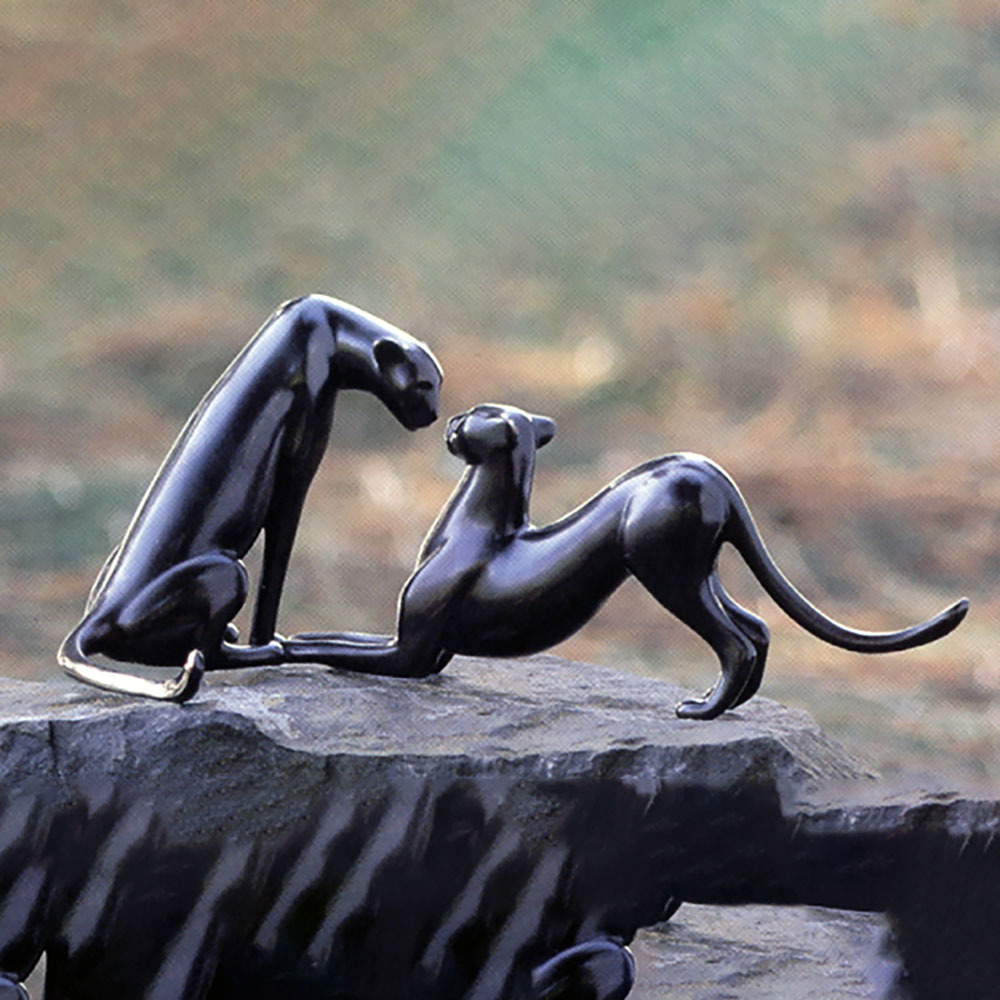 Loet Vanderveen - CHEETAH PAIR (183) - BRONZE - 12 X 5.5 - Free Shipping Anywhere In The USA!<br><br>These sculptures are bronze limited editions.<br><br><a href="/[sculpture]/[available]-[patina]-[swatches]/">More than 30 patinas are available</a>. Available patinas are indicated as IN STOCK. Loet Vanderveen limited editions are always in strong demand and our stocked inventory sells quickly. Please contact the galleries for any special orders.<br><br>Allow a few weeks for your sculptures to arrive as each one is thoroughly prepared and packed in our warehouse. This includes fully customized crating and boxing for each piece. Your patience is appreciated during this process as we strive to ensure that your new artwork safely arrives.