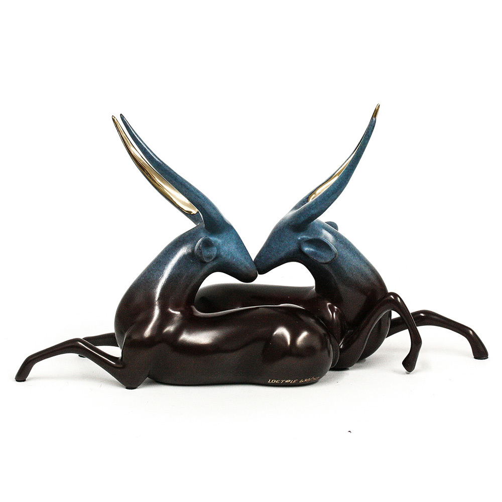 Loet Vanderveen - WATERBUCKS (186) - BRONZE - 12 X 6.5 - Free Shipping Anywhere In The USA!
<br>
<br>These sculptures are bronze limited editions.
<br>
<br><a href="/[sculpture]/[available]-[patina]-[swatches]/">More than 30 patinas are available</a>. Available patinas are indicated as IN STOCK. Loet Vanderveen limited editions are always in strong demand and our stocked inventory sells quickly. Special orders are not being taken at this time.
<br>
<br>Allow a few weeks for your sculptures to arrive as each one is thoroughly prepared and packed in our warehouse. This includes fully customized crating and boxing for each piece. Your patience is appreciated during this process as we strive to ensure that your new artwork safely arrives.
