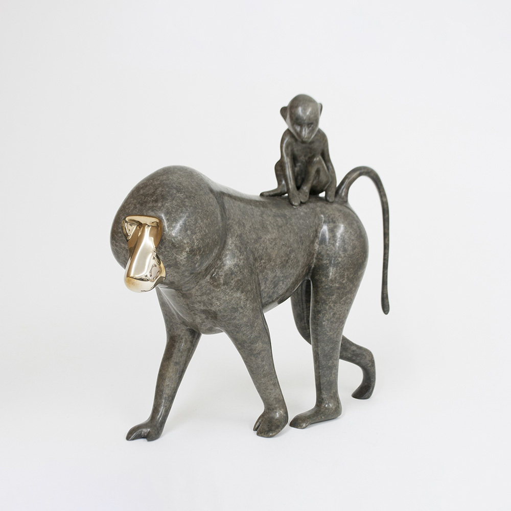 Loet Vanderveen - BABOON & BABY (187) - BRONZE - 10 X 9 - These sculptures are bronze limited editions.
<br>
<br><a href="/[sculpture]/[available]-[patina]-[swatches]/">More than 30 patinas are available</a>. Available patinas are indicated as IN STOCK. Loet Vanderveen limited editions are always in strong demand and our stocked inventory sells quickly. Special orders are not being taken at this time.
<br>
<br>Allow a few weeks for your sculptures to arrive as each one is thoroughly prepared and packed in our warehouse. This includes fully customized crating and boxing for each piece. Your patience is appreciated during this process as we strive to ensure that your new artwork safely arrives.
<br>
<br>Shipping and Handling TBD