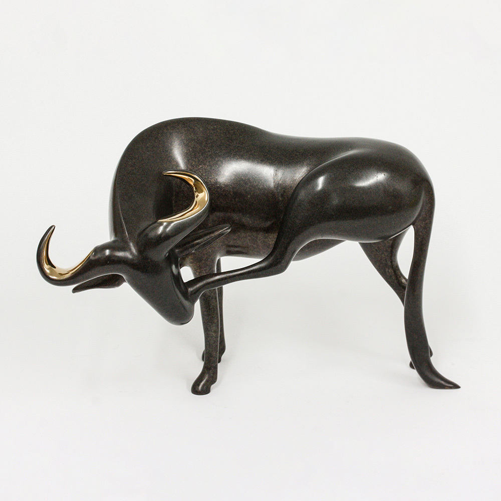 Loet Vanderveen - WILDEBEEST (189) - BRONZE - 11.75 X 7.5 - These sculptures are bronze limited editions.
<br>
<br><a href="/[sculpture]/[available]-[patina]-[swatches]/">More than 30 patinas are available</a>. Available patinas are indicated as IN STOCK. Loet Vanderveen limited editions are always in strong demand and our stocked inventory sells quickly. Special orders are not being taken at this time.
<br>
<br>Allow a few weeks for your sculptures to arrive as each one is thoroughly prepared and packed in our warehouse. This includes fully customized crating and boxing for each piece. Your patience is appreciated during this process as we strive to ensure that your new artwork safely arrives.
<br>
<br>Shipping and Handling TBD