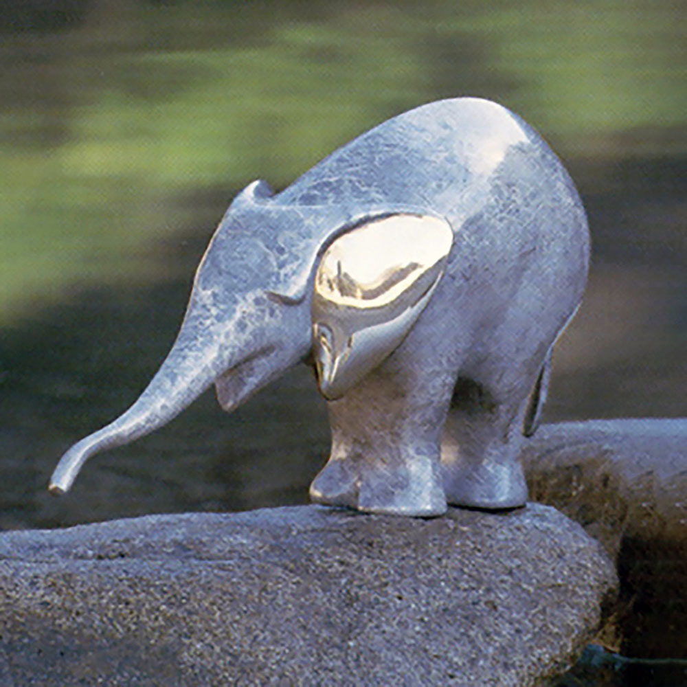 Loet Vanderveen - ELEPHANT, YOUNG (190) - BRONZE - 10 X 5,25 - These sculptures are bronze limited editions.
<br>
<br><a href="/[sculpture]/[available]-[patina]-[swatches]/">More than 30 patinas are available</a>. Available patinas are indicated as IN STOCK. Loet Vanderveen limited editions are always in strong demand and our stocked inventory sells quickly. Special orders are not being taken at this time.
<br>
<br>Allow a few weeks for your sculptures to arrive as each one is thoroughly prepared and packed in our warehouse. This includes fully customized crating and boxing for each piece. Your patience is appreciated during this process as we strive to ensure that your new artwork safely arrives.
<br>
<br>Shipping and Handling TBD