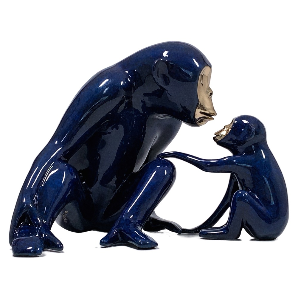 Loet Vanderveen - CHIMP AND BABY (192) - BRONZE - 7 X 5.5 - These sculptures are bronze limited editions.
<br>
<br><a href="/[sculpture]/[available]-[patina]-[swatches]/">More than 30 patinas are available</a>. Available patinas are indicated as IN STOCK. Loet Vanderveen limited editions are always in strong demand and our stocked inventory sells quickly. Special orders are not being taken at this time.
<br>
<br>Allow a few weeks for your sculptures to arrive as each one is thoroughly prepared and packed in our warehouse. This includes fully customized crating and boxing for each piece. Your patience is appreciated during this process as we strive to ensure that your new artwork safely arrives.
<br>
<br>Shipping and Handling TBD